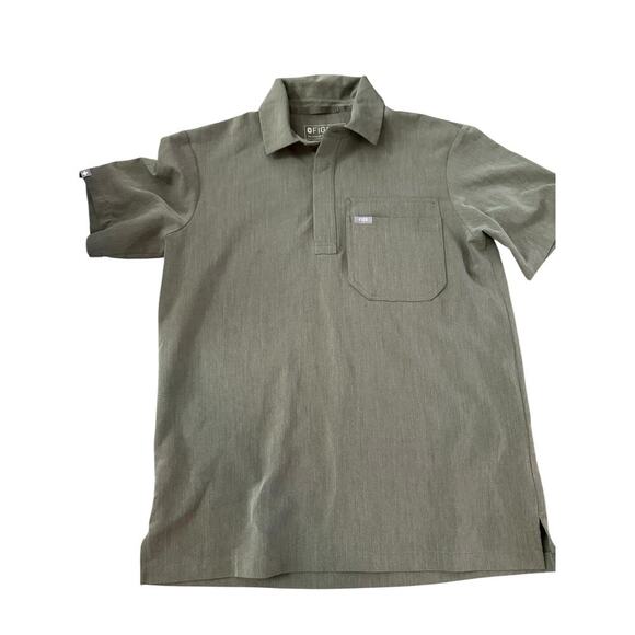 FIGS Men's Olive Green Elmina Collared Top & Kauro Cargo Scrub Pants Size XS - Picture 3 of 13